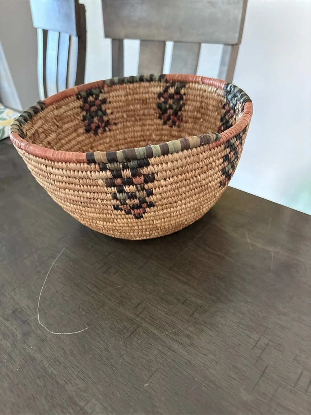 Antique  Deep Woven Grass Basket Handmade Hausa basket from northern Nigeria